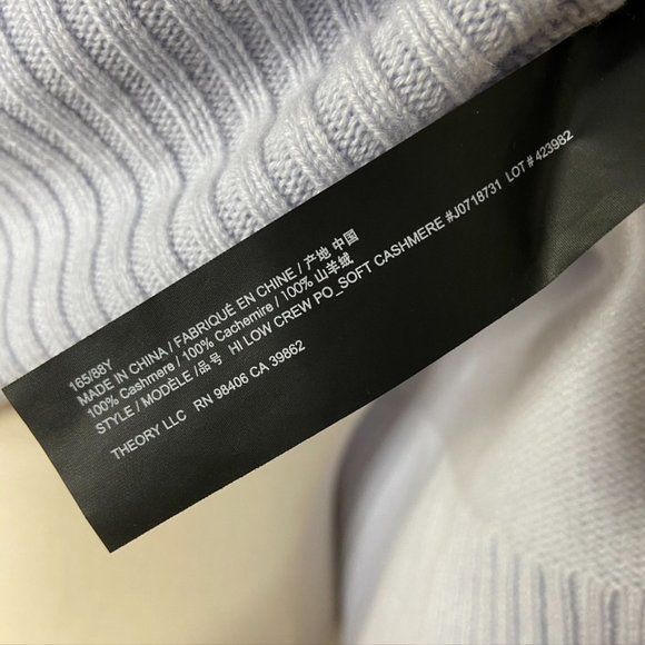 THEORY Soft Cashmere Hi Low Sweater Pale Lavender - Picture 10 of 10